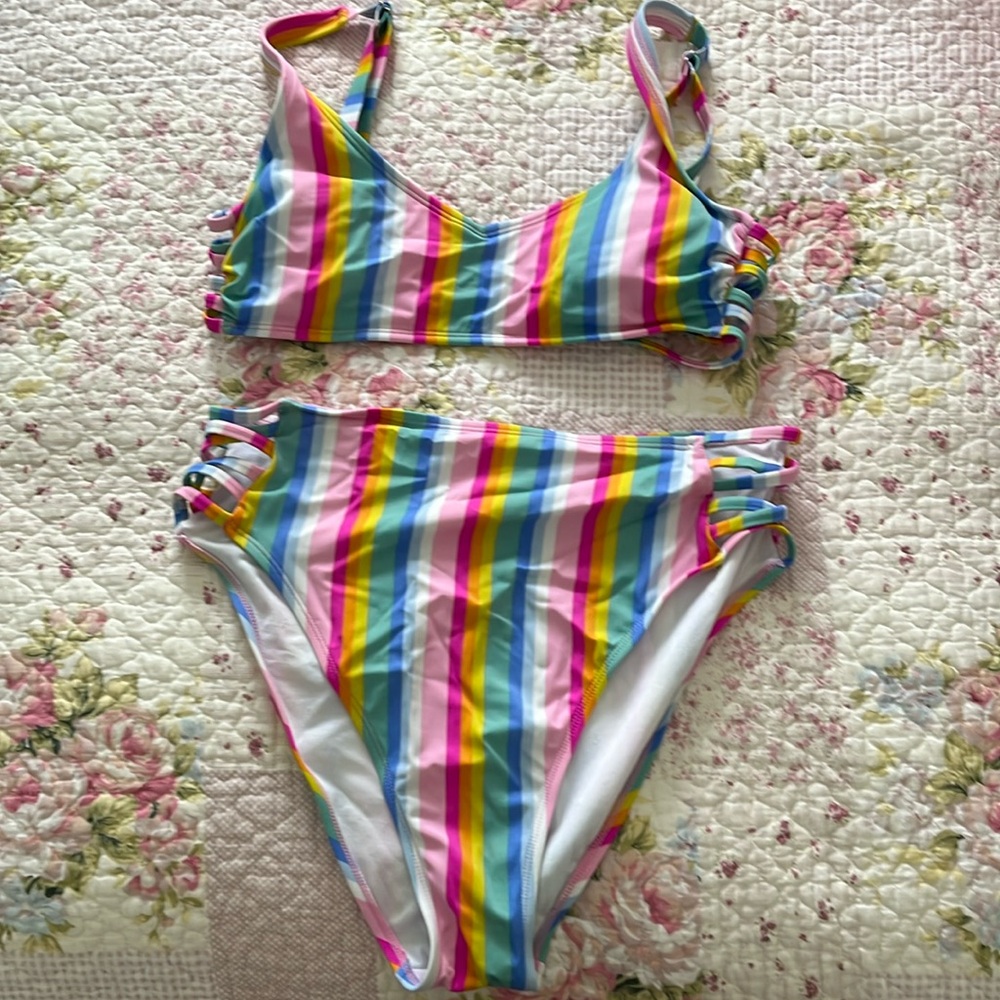 Rainbow Striped Bikini